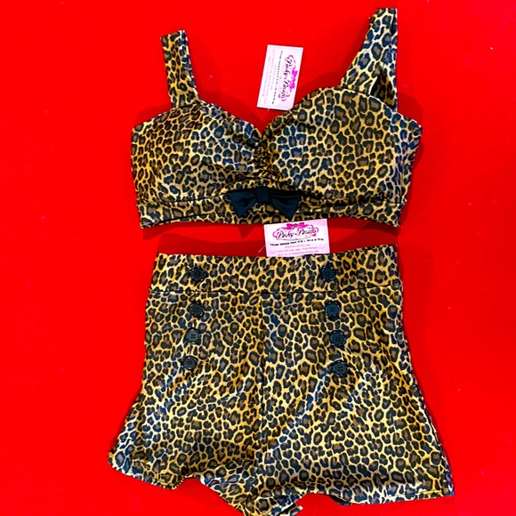 pinky pinups Other - VINTAGE Nautical Sailor SWIMSUIT PINKY PINUPS*Rockabilly  Leopard*Cheetah*XL*NWT